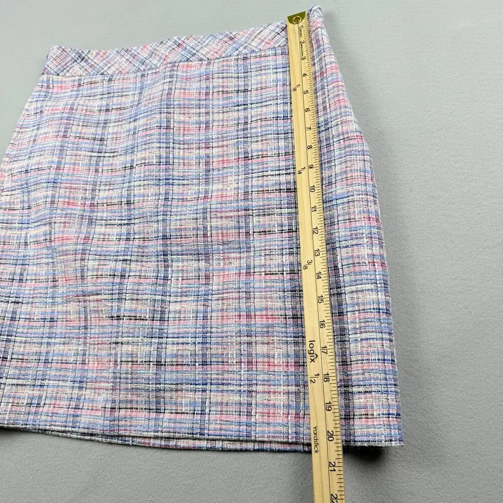 Talbots Pastel Tweed Mini Skirt Size 6 Lined Career